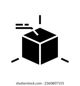 vector de icono de glifo del borrador de la arquitectura de vista isométrica. signo de borrador arquitectónico de vista isométrica. ilustración de símbolo aislado
