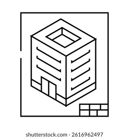 isometric view architectural drafter line icon vector. isometric view architectural drafter sign. isolated contour symbol black illustration