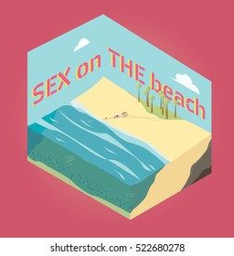 isometric view of the beach in the cut