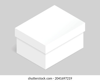 Isometrische Ansicht von Kartonboxen, Vektorgrafik einzeln auf weißem Hintergrund. Weißer Karton-Geschenkbox zum Versand.