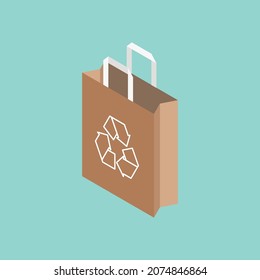 Isometric View Eco Bag. Vector illustration