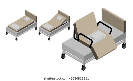 isometric view of elder lift rotating adjustable bed