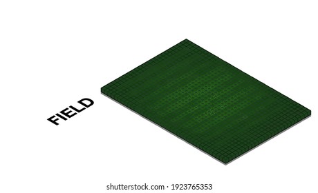 Isometric view of field by using colored lines as component.