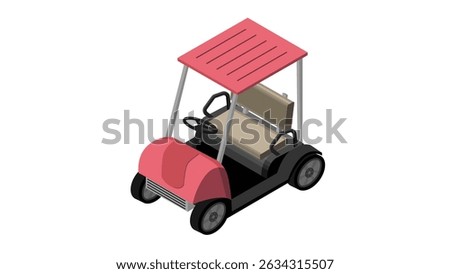 isometric view of golf cart car vehicle