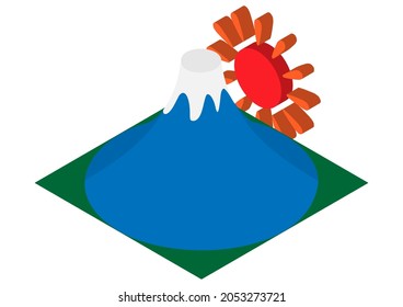 Isometric view Illustration of Mt.
