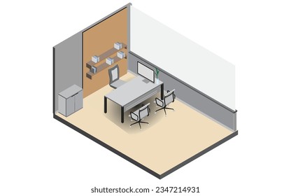 Isometric view of a manager room,office space