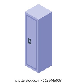 Isometric view of a metal safe deposit box, suggesting the concept of security and protection