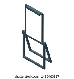 Isometric view of a rectangular blackboard with support for school or office