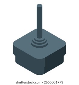 Vista isométrica de um joystick retrô, evocando nostalgia para arcade clássico e jogos de console