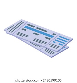 Isometric view of two detailed vector boarding passes, ideal for travelrelated designs