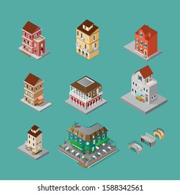 Isometric view of Venice Building set