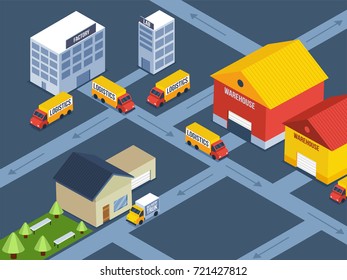 Isometric view of a wearhouse.
