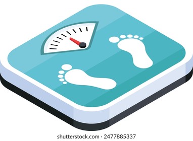 An isometric view of Weight Scale Vector icon.