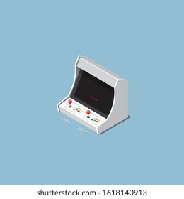  Isometric Vintage Arcade Machine with  Joystick and Buttons