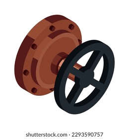 Isometric vintage valve icon vector illustration