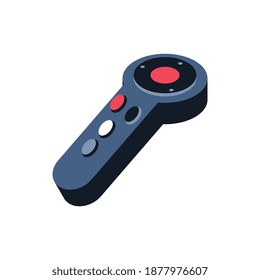 Isometric vr headset controller with colorful buttons 3d vector illustration