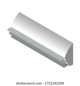 Isometric wall mounted air conditioner. Electric air cooling. Room interior element. Indoor furniture. Vector EPS10.