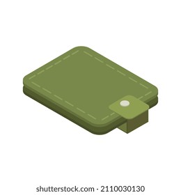 Cartera isométrica en segundo plano