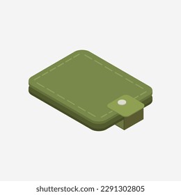 Isometric wallet on a background