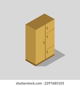 Isometric wardrobe on a background
