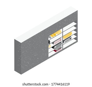 isometrischer Kleiderschrank, Vektorgrafik