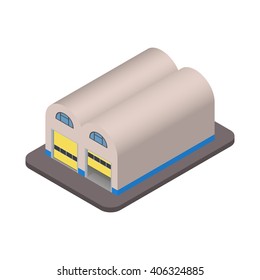 Isometric warehouse building icon for your 3D app - vector illustration