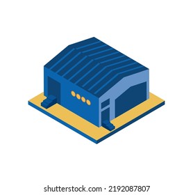 isometric warehouse icon isolated flat