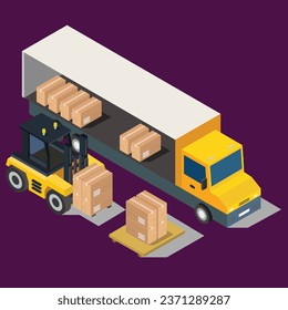 isometric warehouse illustrated pro vector 