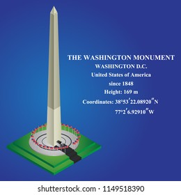 Isometric of The Washington Monument. Vector Illustration