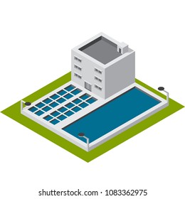 Isometric Wastewater Treatment Plant