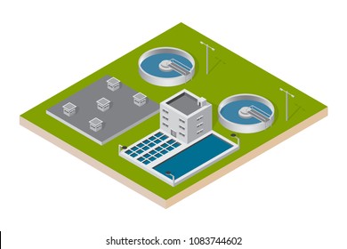 Isometric Wastewater Treatment Plant