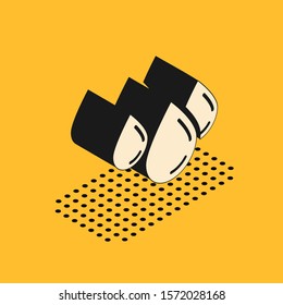Isometric Water drop icon isolated on yellow background.  Vector Illustration