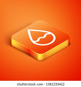 Isometric Water drop icon isolated on orange background.  Vector Illustration