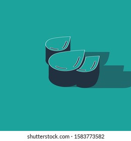 Isometric Water drop icon isolated on green background.  Vector Illustration