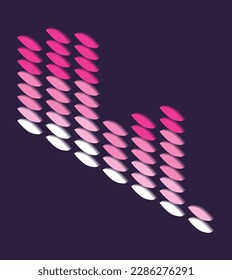 Isometric wave chart. Colorful infographic design. Design element for business presentation, statistics of data or landing page. Analysis and ui design vector illustration