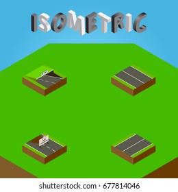 Isometric Way Set Of Flat, Repairs, Underground And Other Vector Objects. Also Includes Flat, Repairs, Construction Elements.