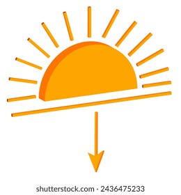isometric weather icon sunset. Vector.