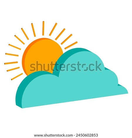 Isometric weather icon variable weather on white background. Vector.