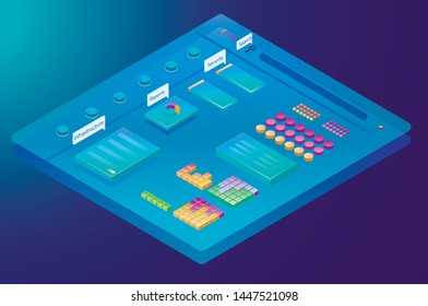 Isometric Web Page Ingographic Diagram