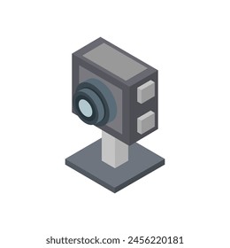 Isometric webcam illustrated on white background