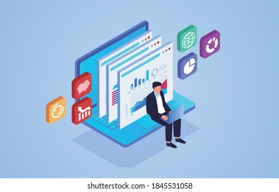 Promoción de sitios web isométricos y análisis de datos de páginas web, administración de datos de marketing de red
