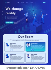 Isometric Website Template Landing page we change reality, we destroy your view of modern business.