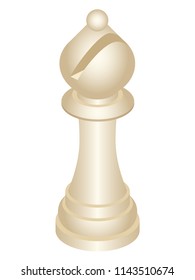 Isometric White Chess Bishop