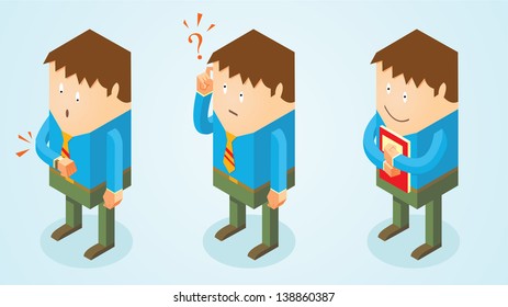 isometric white collar worker