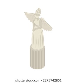 Isometric white marble religious monument icon 3d vector illustration