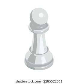 Isometric white pawn chess piece icon vector illustration