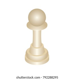 Isometric White Pixel Pawn