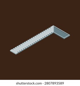 An isometric white ruler with measurement markings and a light shadow displayed