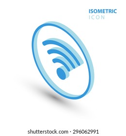 Isometric Wifi Sign. Isometric Wi-fi Symbol. Isometric Wireless Network Icon. Wifi Zone. 