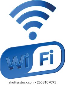 Isometric Wifi signal isolated on transparent background. Wifi symbol. Glowing and neon blue Wi-fi signal. Modern element, Tech and digital internet connection vector illustration